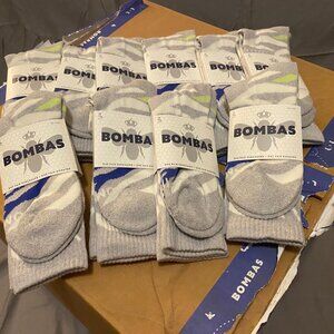 [10 pack] Bombas Dovegrey Marl Zebra Medium Calf Socks